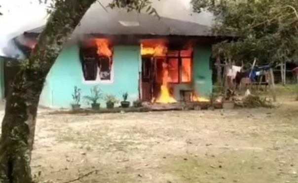 Rumah yang dihuni korban saat kebakaran terjadi. Foto: int 