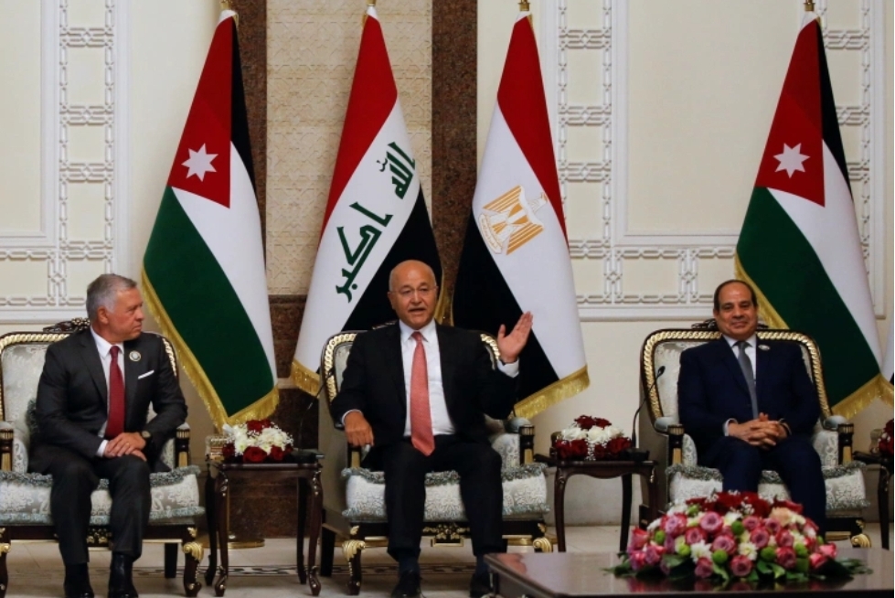 Pertemuan Tripartit Pemimpin Mesir.Yordania dan Irak di KTT Baghdad