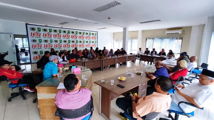  Rapat finalisasi persiapan HPN tingkat Provinsi Riau di Ruang Rapat Gedung Pena PWI Riau Jalan Arifin Achmad Pekanbaru, Selasa (24/01/2023)./pwiriau